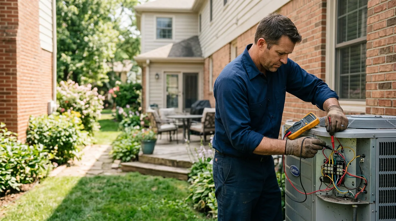 HVAC technician working near Churubusco, IN